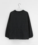 [BAONHAUS] Malbon Check Shirring Collar Blouse
