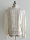 Mael Ribbon Tulle Brushed Lace Blouse