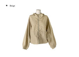 Lean String Hood Cap Crop Windbreaker