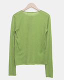 Duric Button Henley Neck Tencel Long Sleeve T-shirt