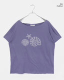 Therma Silver Studded Loose Fit Off Shoulder Short Sleeve T-Shirt