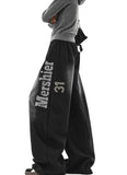 Mershier Side Printing Pigment Washing Wide Training Pants