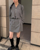 Ilu Nylon Windbreaker Skirt Set