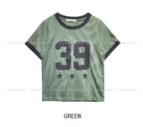 39 Sporty Pinstripe Ringer Short Sleeve