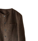 Objet Wool Check Round Jacket