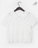 Harper Collar Puff Short Sleeve Blouse