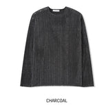 Tony snap stripe fur knitwear