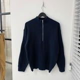 Mix half zip-up knit