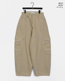 TIGLE RACE POCKET CARGO WIDE COTTON PANTS