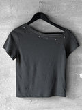 Ansi Stud One Shoulder Tee