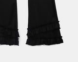 Take Pleats Tiered Frill Bootcut Pants
