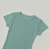 Slim Fit Plain Layered Slender Short Sleeve T-shirt