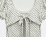 Cookin Check Ribbon Short Sleeve T-shirt