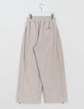 Rukini Banding String Side Pin Tuck Brushed Jogger Pants