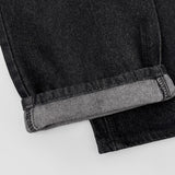 Back Lettering Point Embroidery Patch Detail Balloon Denim Pants