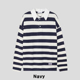 Douji stripe collar t-shirt