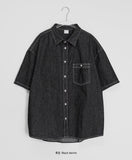 [unisex] Billud Denim Over Short Sleeve Shirt
