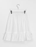 [BAONHAUS] Radonme Shirring Fringe Banding Midi Skirt