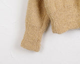 Lauder wool collar pocket knit long sleeve cardigan
