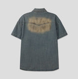 Summer Cool Oil Washed Western Denim Shirt
