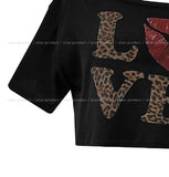 Love Leopard Crop Off Shoulder Short Sleeve