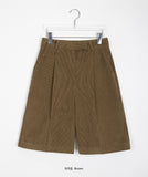 Vassell Corduroy Pintuck Bermuda Pants