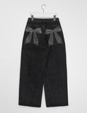 Rikkoni Ribbon Wide Denim Pants