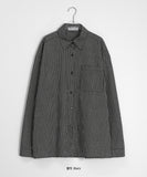 [BAONHAUS] Furugi Over Fit Pocket Vintage Check Shirt