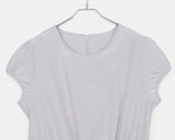 Pne Shirring Banding Puff Short Sleeve Mini One Piece