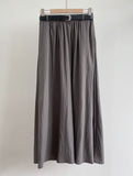 Ronda Layered Shirt Banding Skirt Set (Belt Set)
