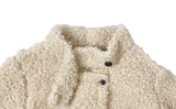 Akun Wool Fluffy Short Button Fur Jacket