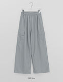 Wet Nylon Cargo Wide Pants