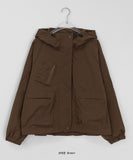 Tekedi Pocket String Hood Crop Wind Jumper