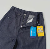 Non Fade Cooling Summer Thin Banding Wide Raw Denim Pants
