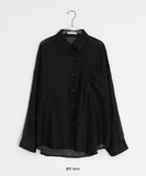 Lisons Summer Color See-through Long Sleeve Shirt