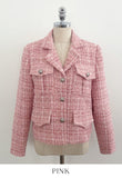 Ronda Mix Collar Pearl Tweed Jacket
