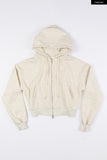 Soft set crop hoodie zip-up