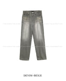 Demo Washing Gray Denim Pants