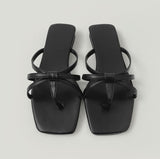 Basic Lovely Ribbon Twist Mules Summer Sandals Slippers