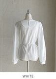 [Strap set] Glory Wrinkle Round Blouse