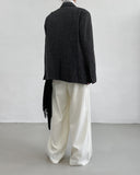 Tweed Wool 3 Button Overfit Jacket