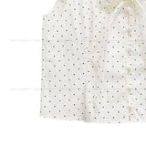 Enne Dot Ribbon Pintuck Blouse