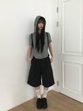 Ajin Check Summer Hood String Shirt