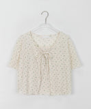 Natsume Embossed Flower Sleeveless Short Sleeve Cardigan Set