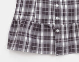 Benha Check Puff Frill Sleeveless Blouse