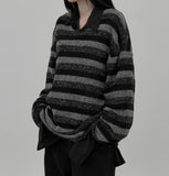 Robben Stripe Long Sleeve Round Knit