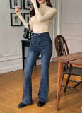 Chevind Washing Bootcut Denim Pants