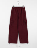 Kimone fleece string banding corduroy cargo pants