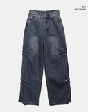 Doon Side Rivet Wide Denim Long Pants