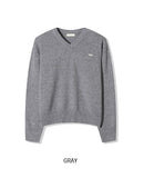 Cuff V-Neck Cropped Knit